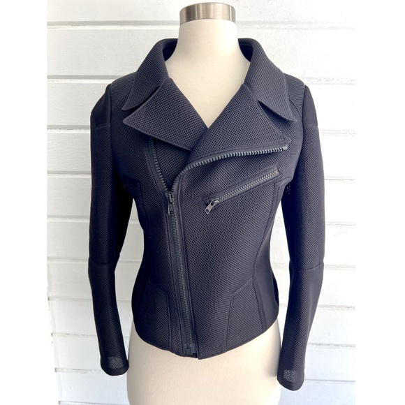 Shiro Sakai Jackets & Blazers - SHIRO SAKAI Neoprene Mesh Moto Jacket in Black - M